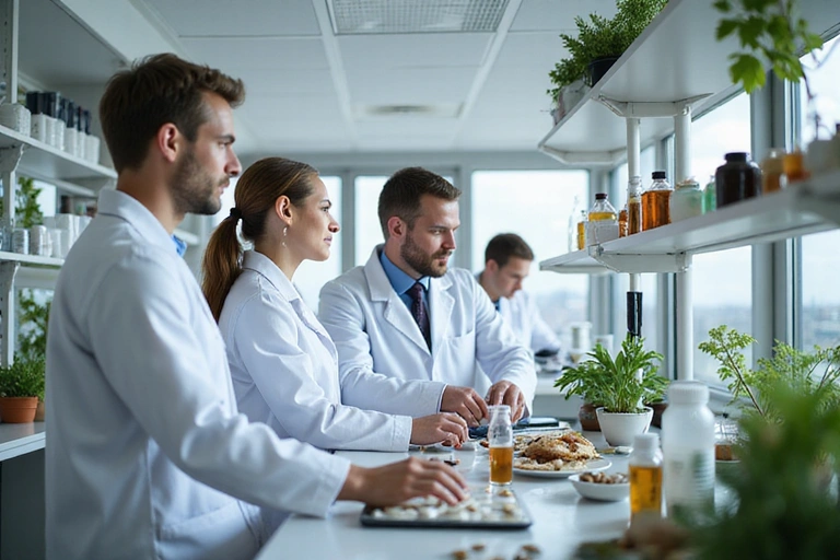 Zespół Harmoniavitad pracujący w laboratorium nad naturalnymi suplementami