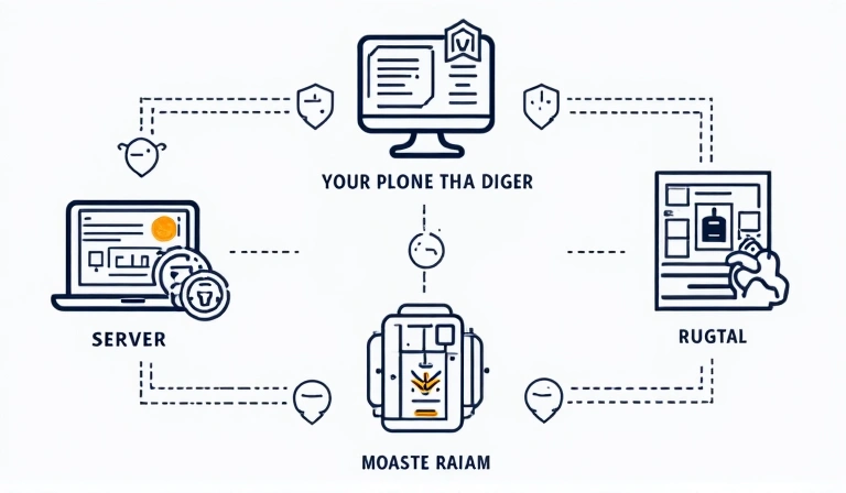 Diagram showing data flow from user to website, emphasizing privacy and security